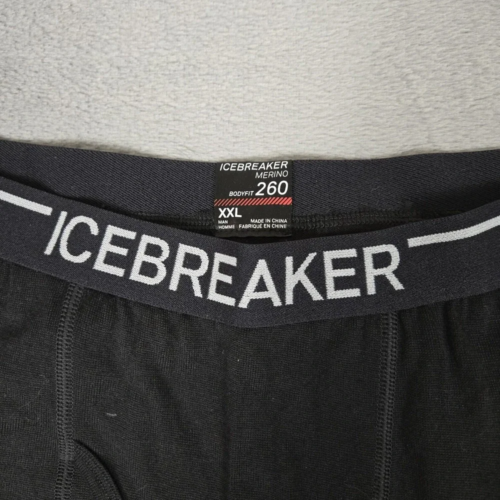 Icebreakers Pants Mens 2XL Black Merino Wool Baselayer BodyFit 260Thermal